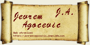 Jevrem Agočević vizit kartica